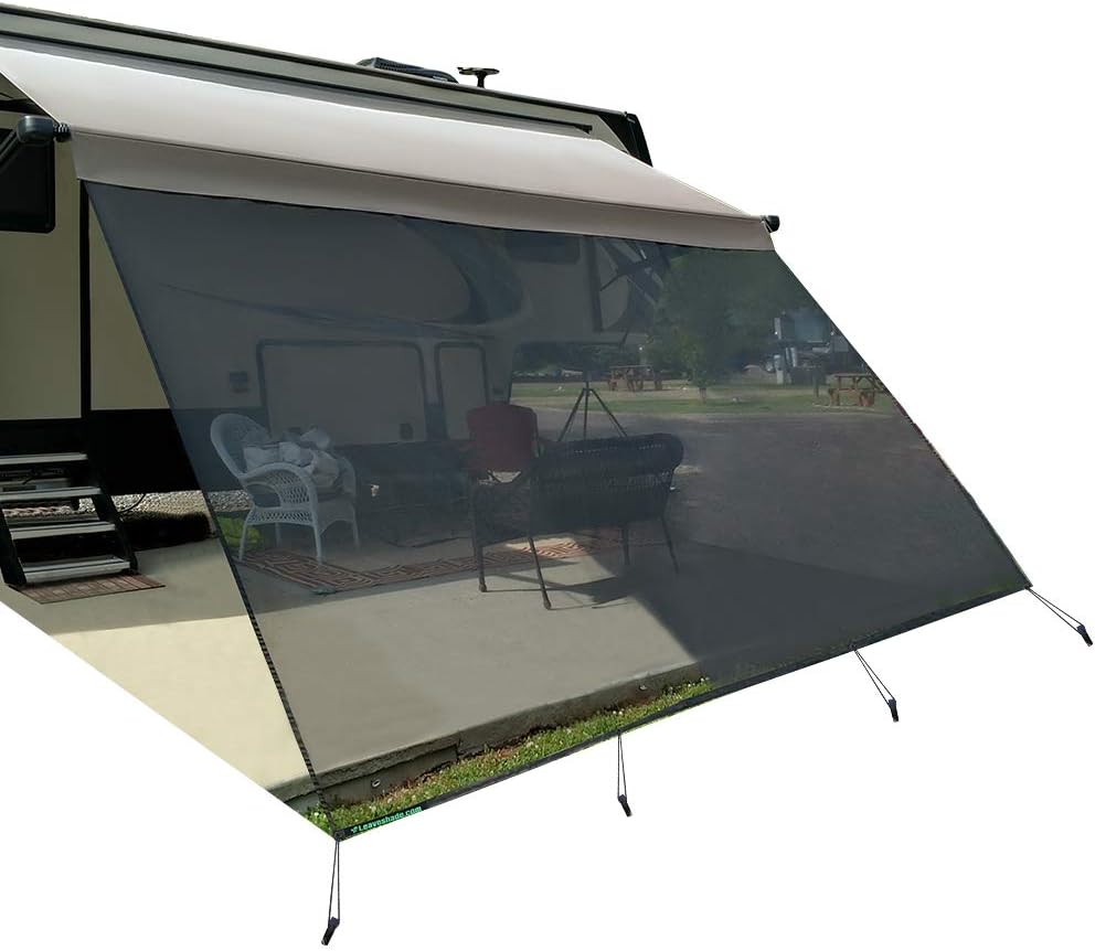 Navy Blue Mesh RV Awning Sunshade Screen Z511