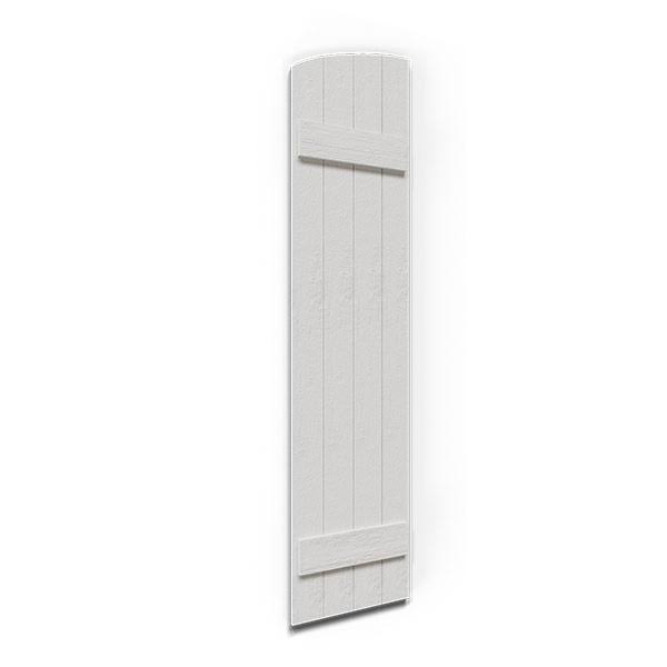Rustic Faux Wood Shutters with Elliptical Arch Top D2121