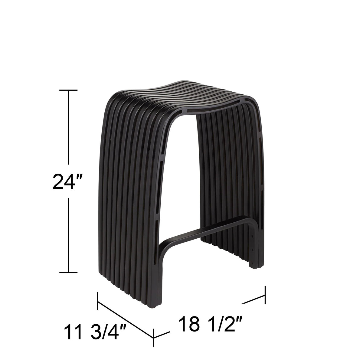 Bamboo Bar Stool Black 24" High with Footrest S35769