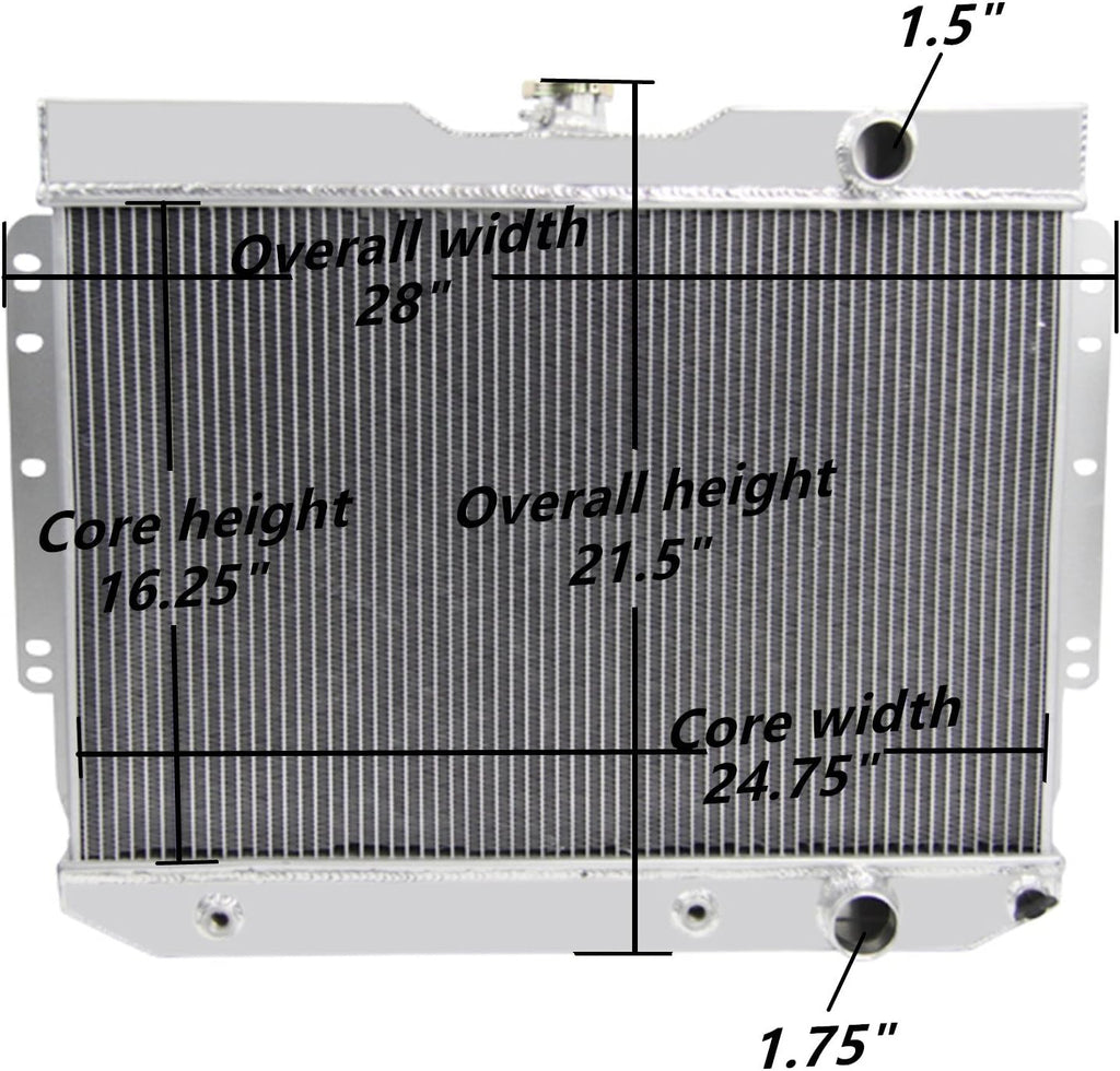 62MM 4 Row Core Aluminum Radiator T9231