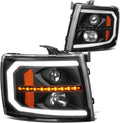 Smoke Lens LED Projector Headlights Assembly for Chevy Silverado Z444
