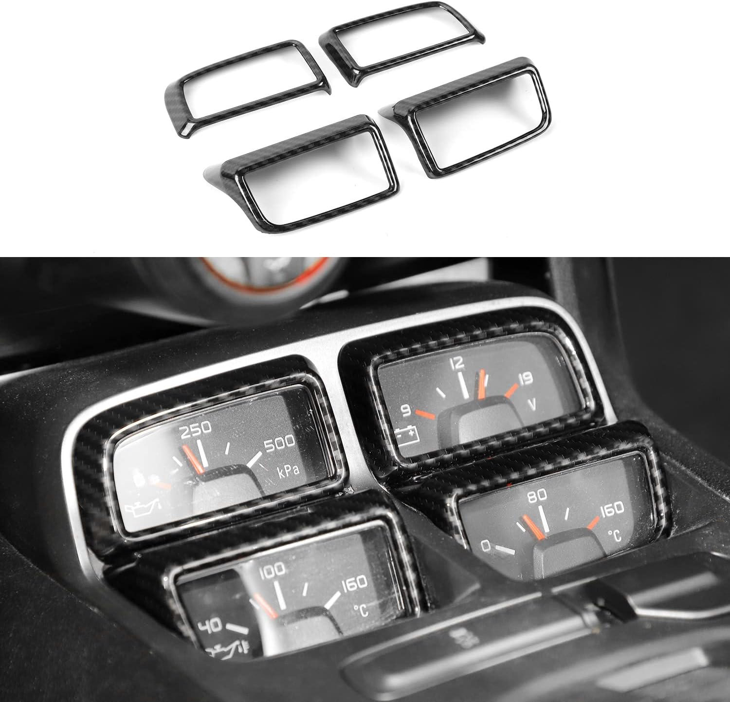 Center Console Dashboard Trim Cover for Chevrolet Camaro 2010-2015, 4PCS Carbon Fiber Grain Y91194