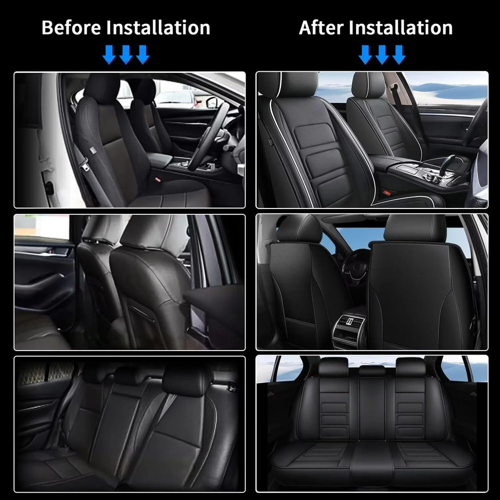 PU Leather Car Seat Cover Full Set for Split Back Seat N891729