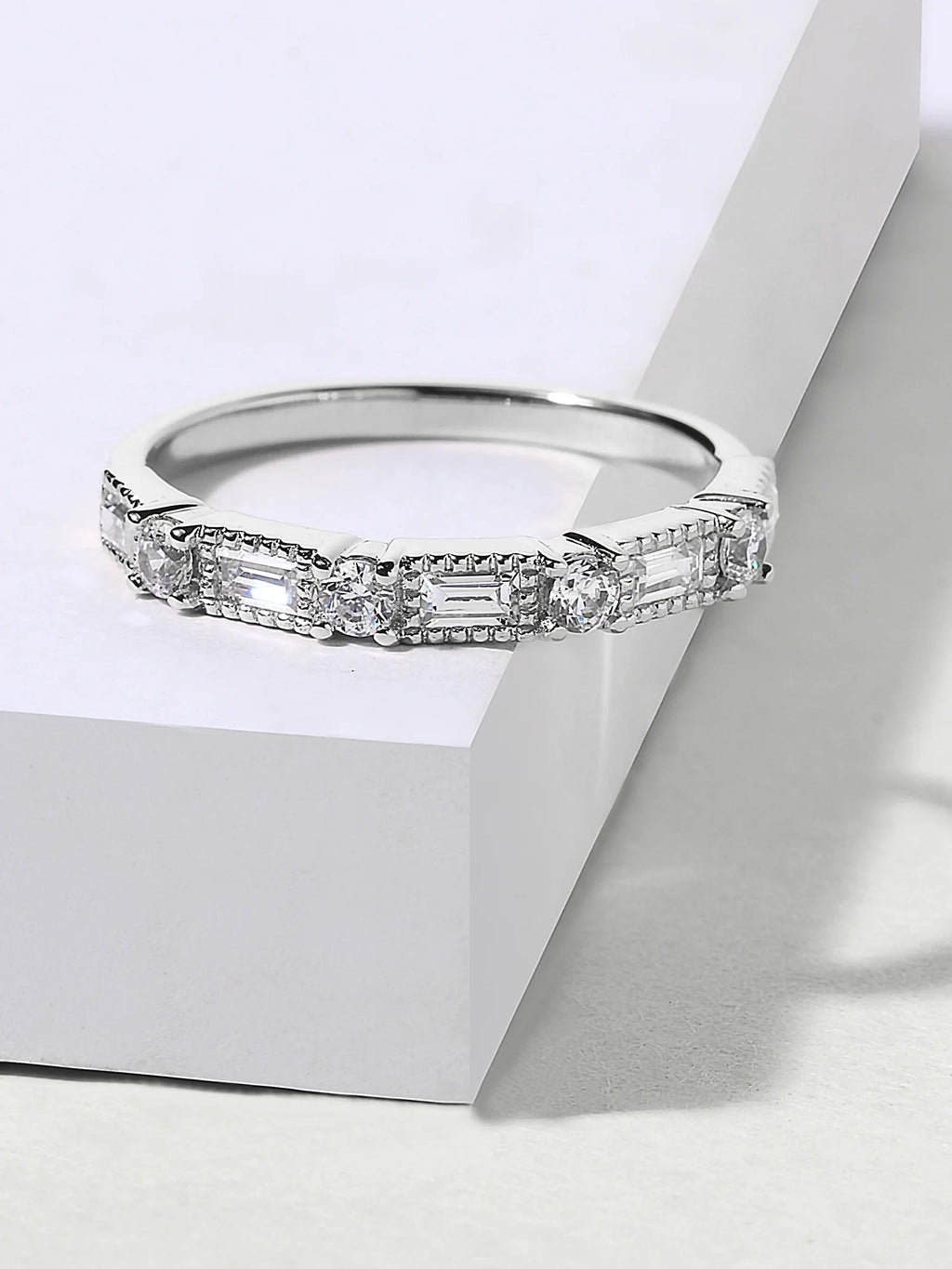 14K White Gold Diamond Women's Band N158