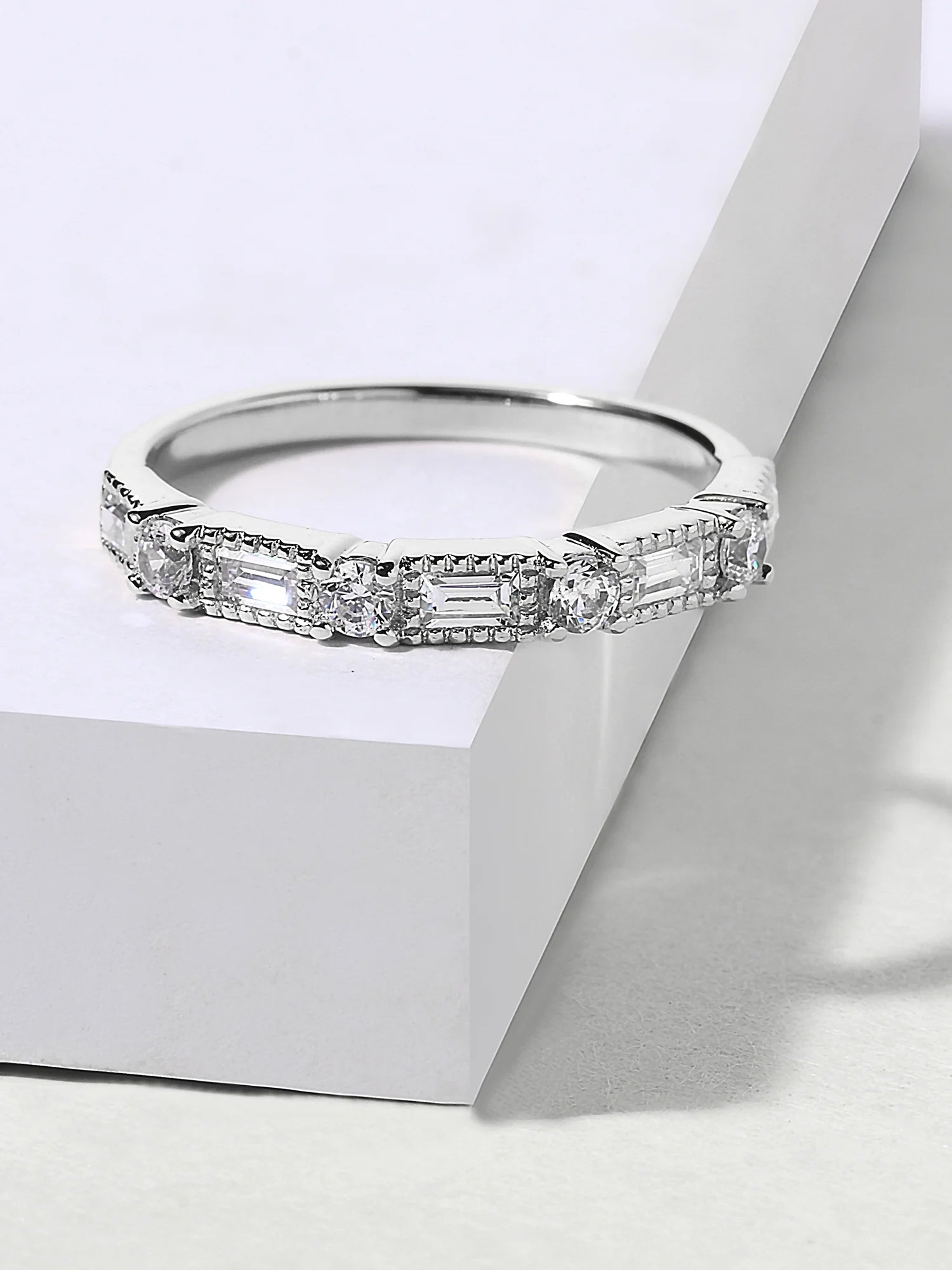 14K White Gold Diamond Women's Band N158