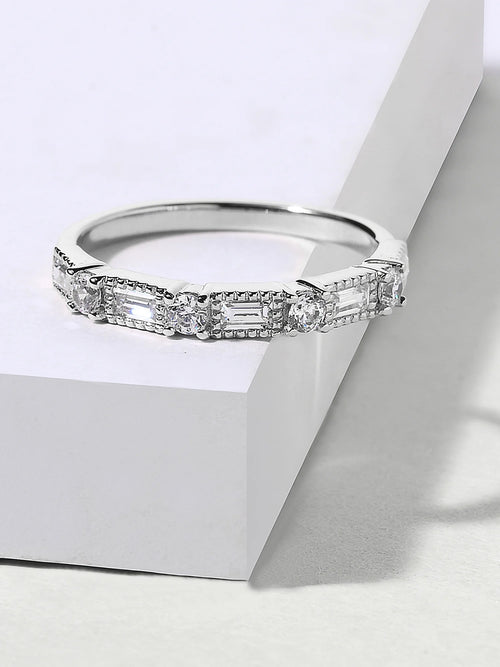 14K White Gold Diamond Women's Band U99373