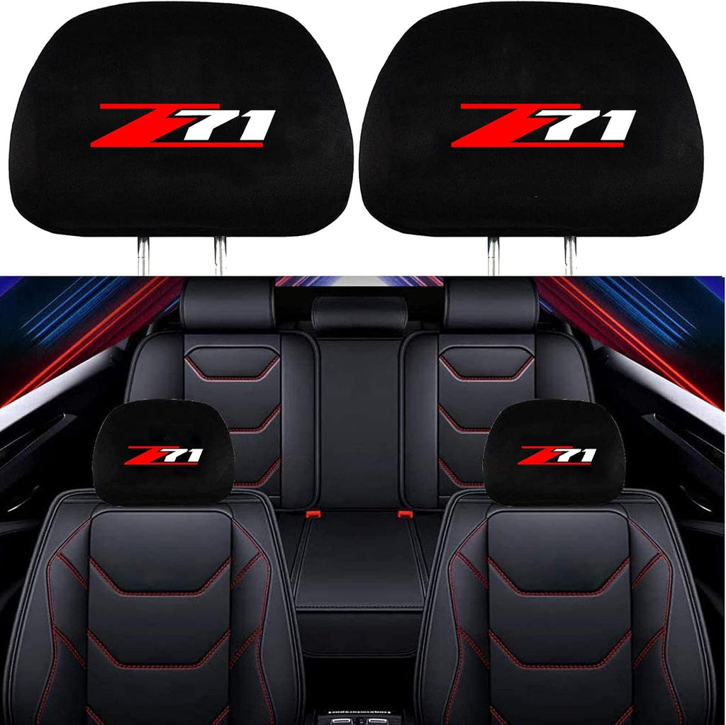 2 Pack Black Fabric Headrest Covers O77156