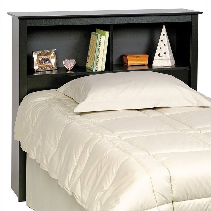 Black Twin XL Bookcase Platform Storage Bed C902