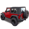 Black Twill Canvas 2 Door Jeep Soft Top with Rear Plastic Tinted Windows U591276