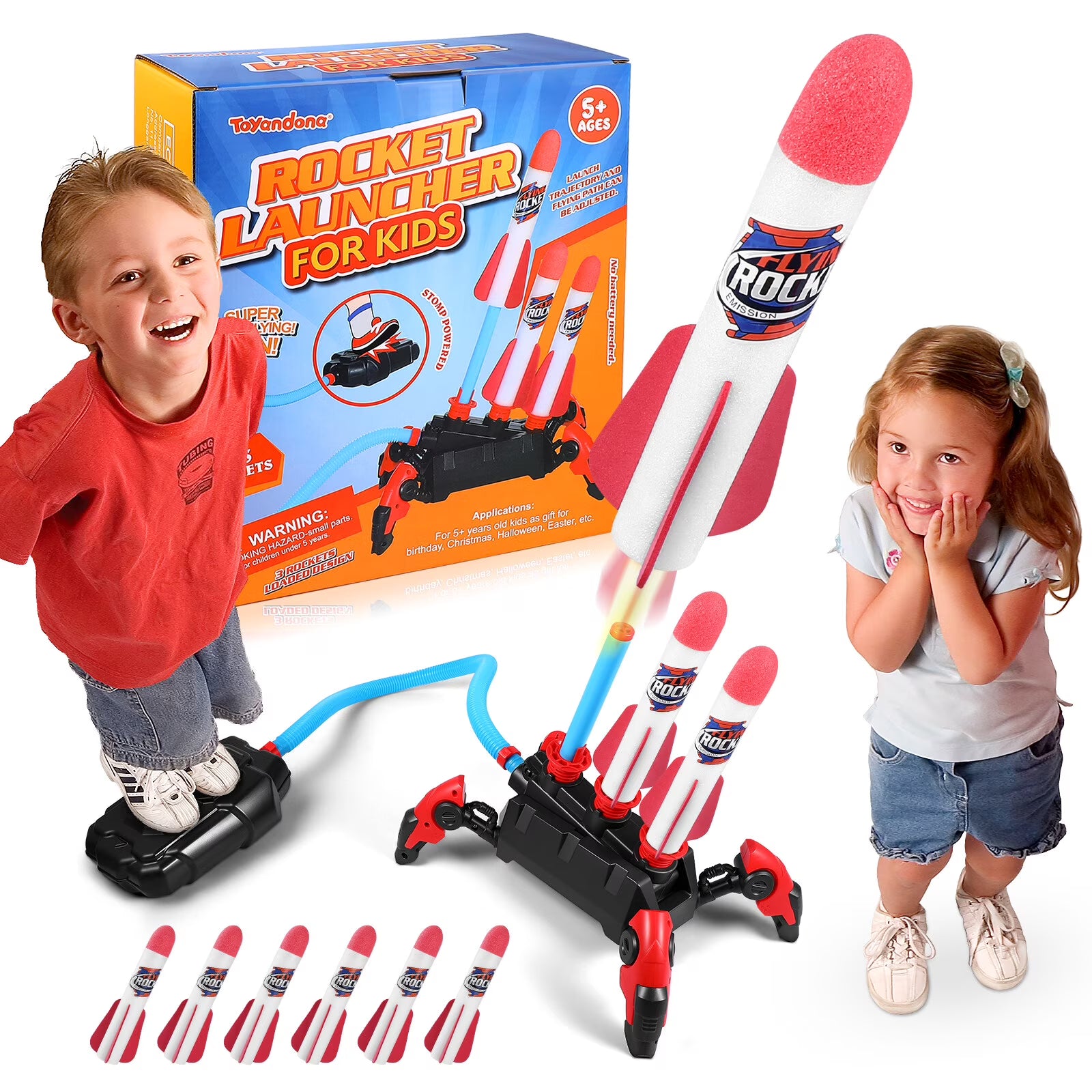 1 Set Outdoor Rocket Launcher Toy Foam Rockets X29760