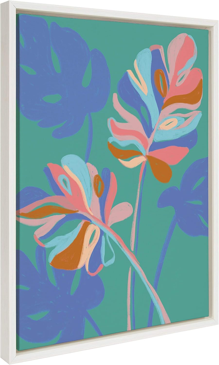 Monstera Green Framed Canvas Wall Art, 18x24 K618