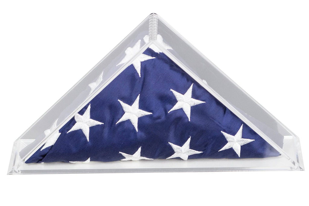 Clear Acrylic American Flag Display Case Wall Mount W330