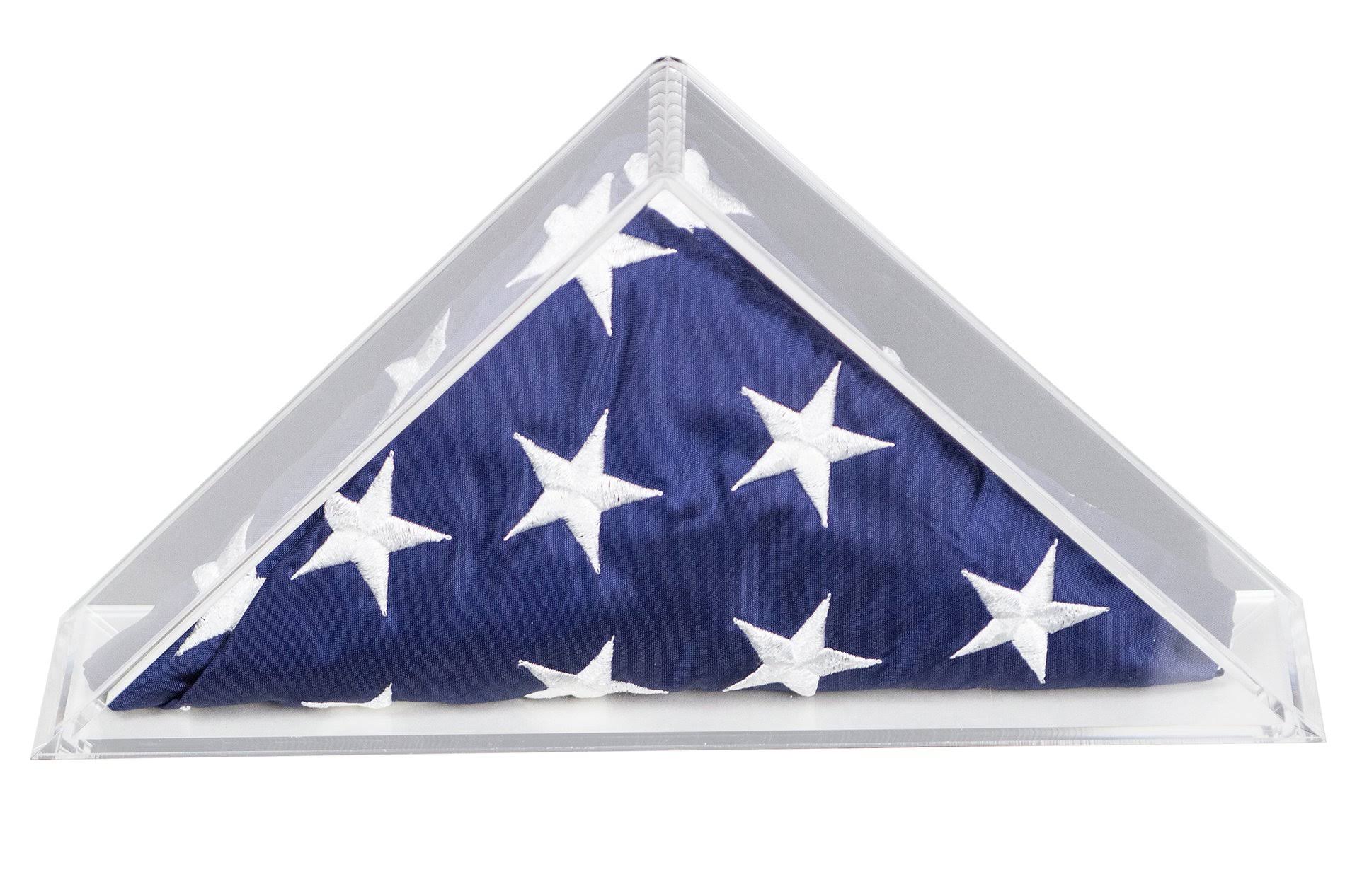 Clear Acrylic American Flag Display Case Wall Mount W330