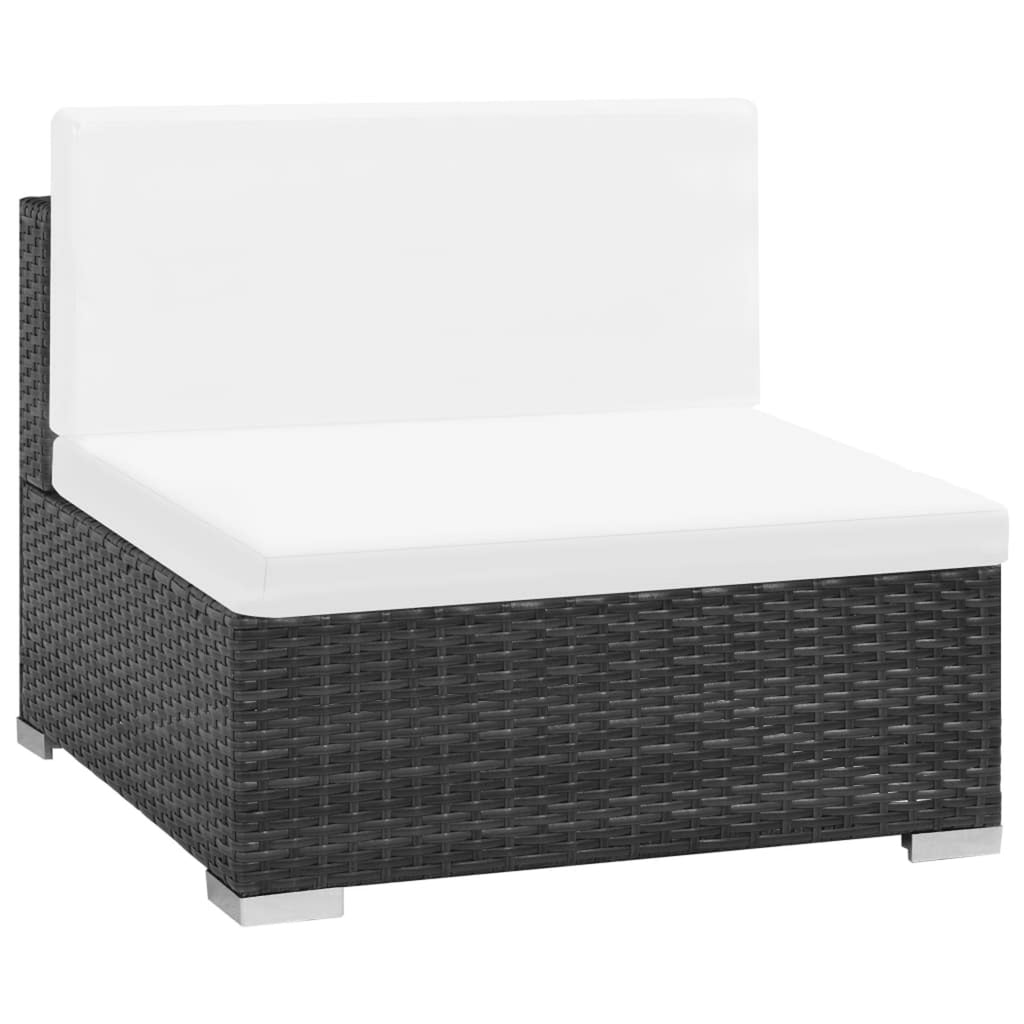 6 Piece Poly Rattan Outdoor Sectional Sofa Set with Coffee Table and Ottoman H114
