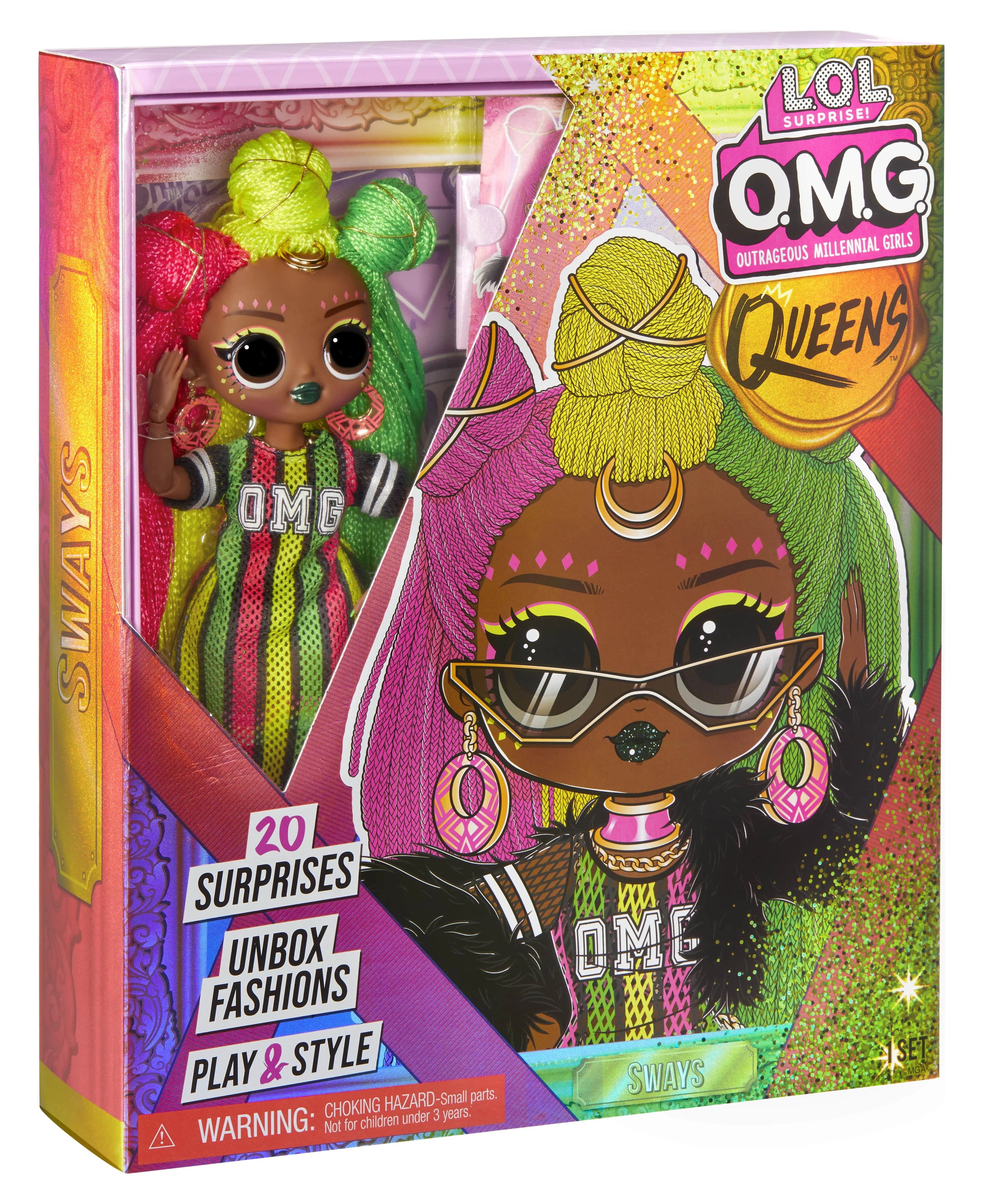LOL Surprise OMG Queens Sways fashion doll with 20 Surprises Including Outfit and Accessories, 10-inch doll L62227
