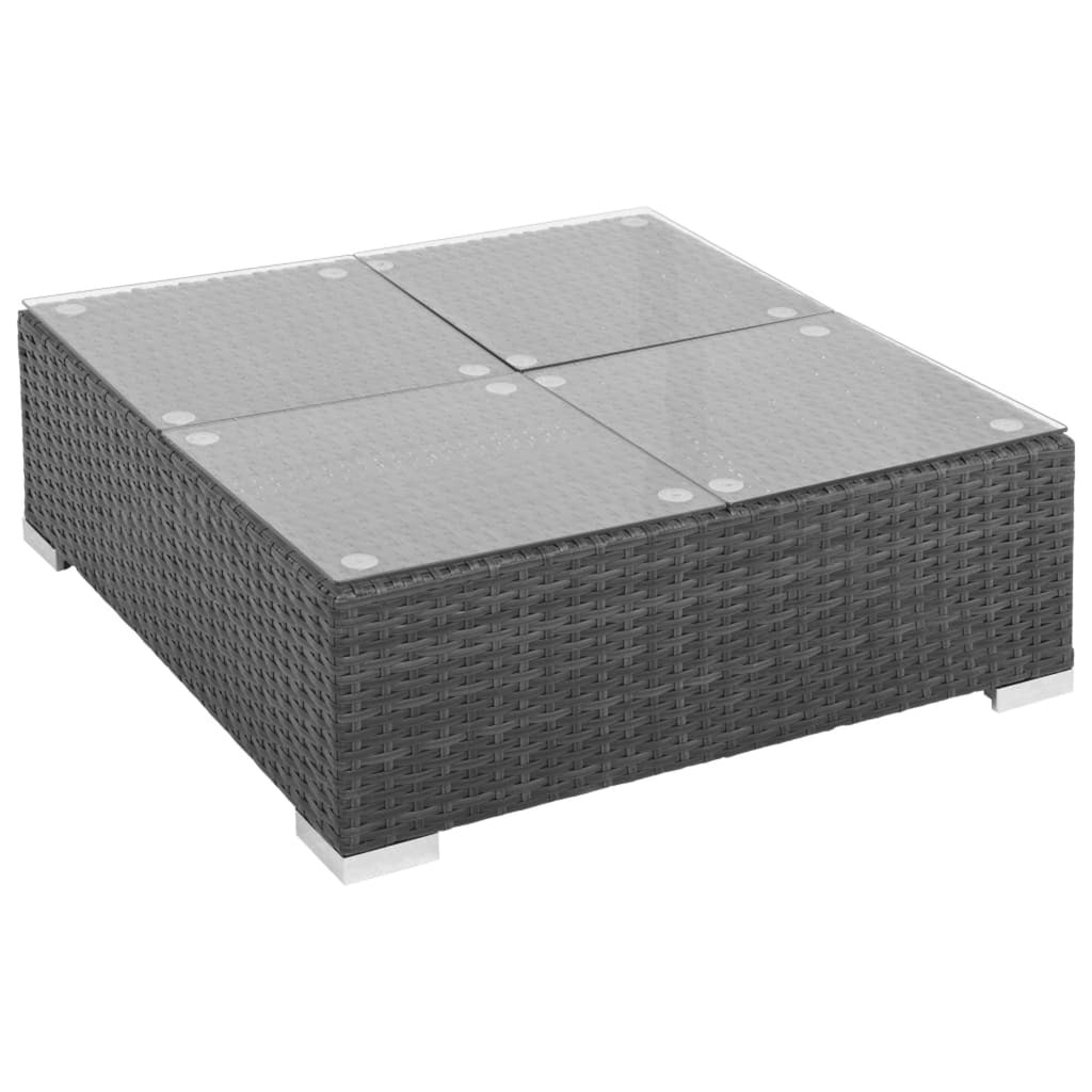 6 Piece Poly Rattan Outdoor Sectional Sofa Set with Coffee Table and Ottoman H114