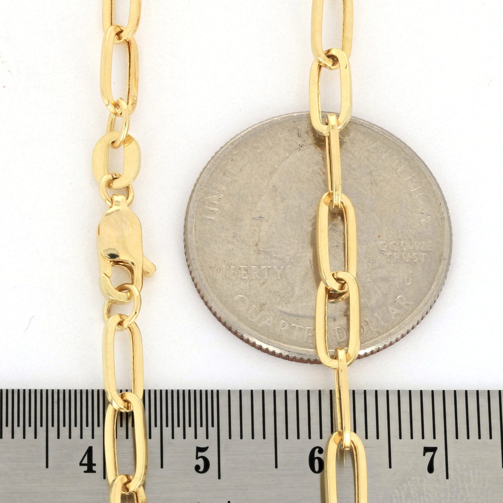 14k Yellow Gold Paperclip Chain Necklace 16" - 24" T5638