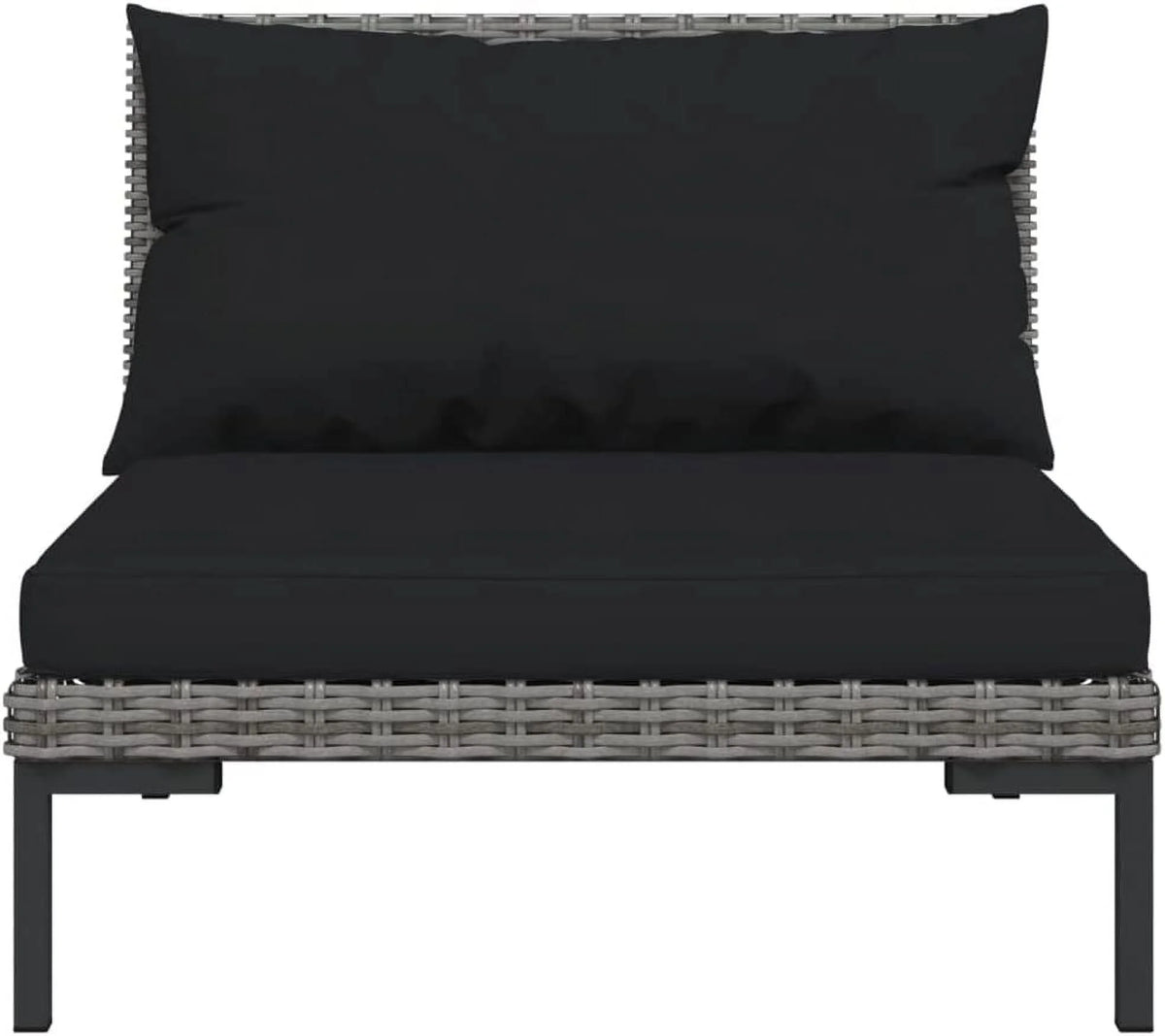 14 Piece Patio Lounge Set with Cushions Poly Rattan Dark Gray E18819