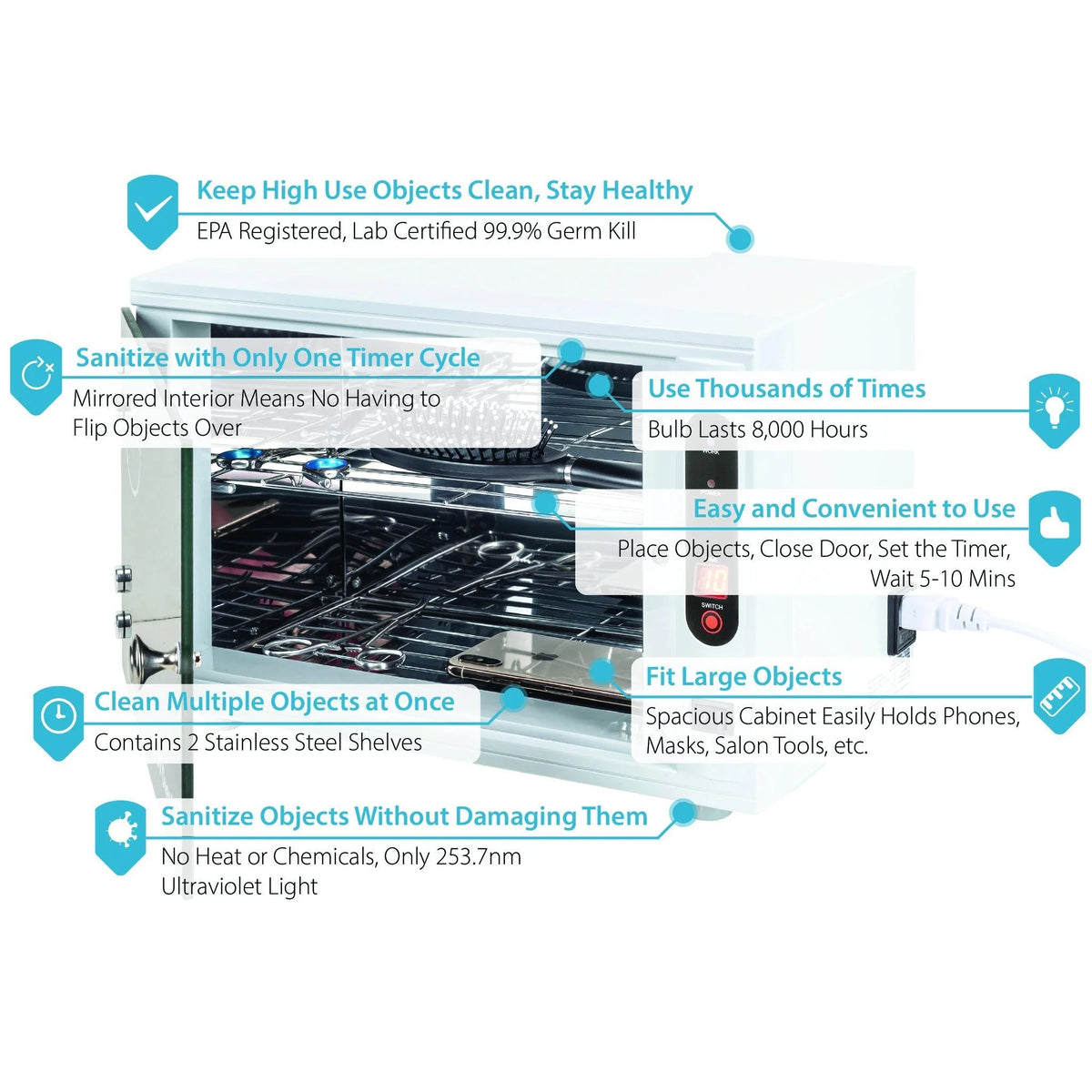 UV Light Sanitizer Box Large UVC Sanitizer Cabinet Y9114