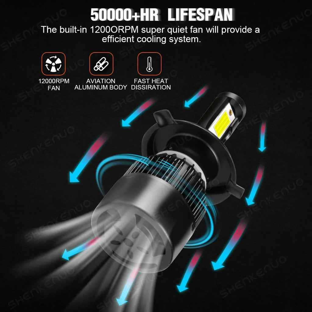 H4 High&Low Beam H11 Fog Light LED Headlight Bulbs 4pcs B627