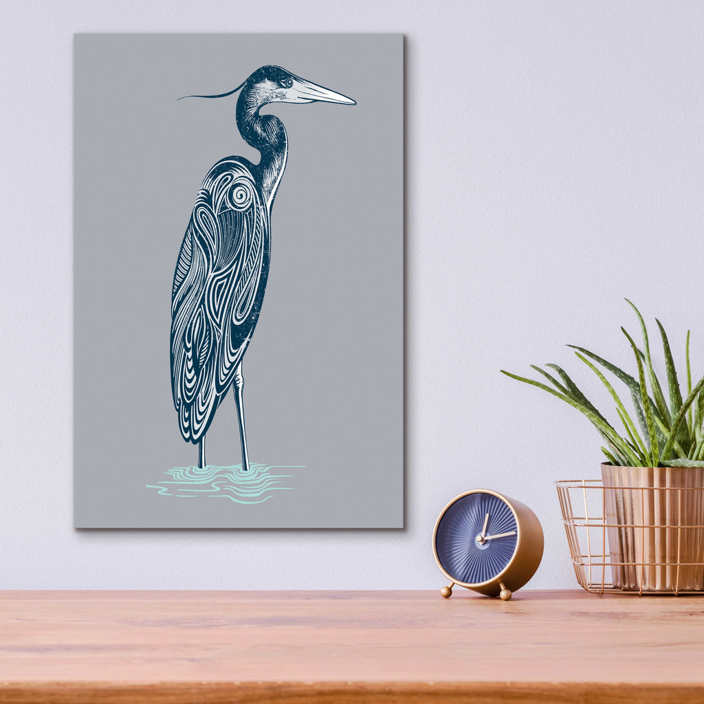 Blue Heron Acrylic Glass Wall Art, 12"x16" X35427