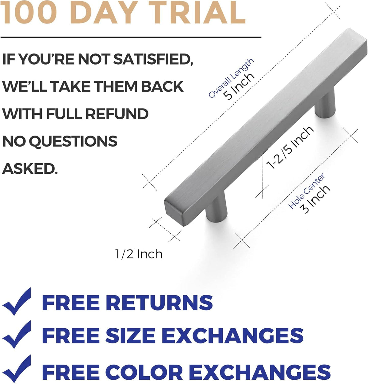 30 Pack 3 Inch Brushed Nickel Stainless Steel Cabinet Pulls with Mounting Template K2512