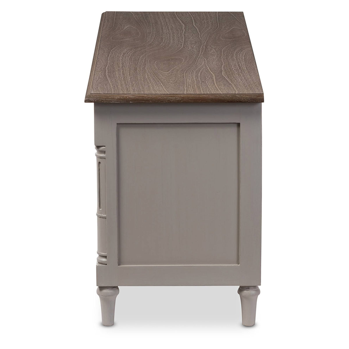 White Wash Distressed 4-Drawer TV Cabinet U8734