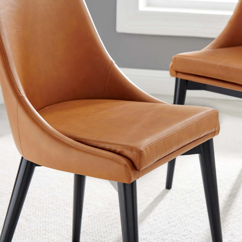 Tan Vegan Leather Dining Chair K22856