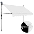 Manual Retractable Awning with LED Outdoor Door Canopy Sunshade Shelter Cream 118.1 Inch A119