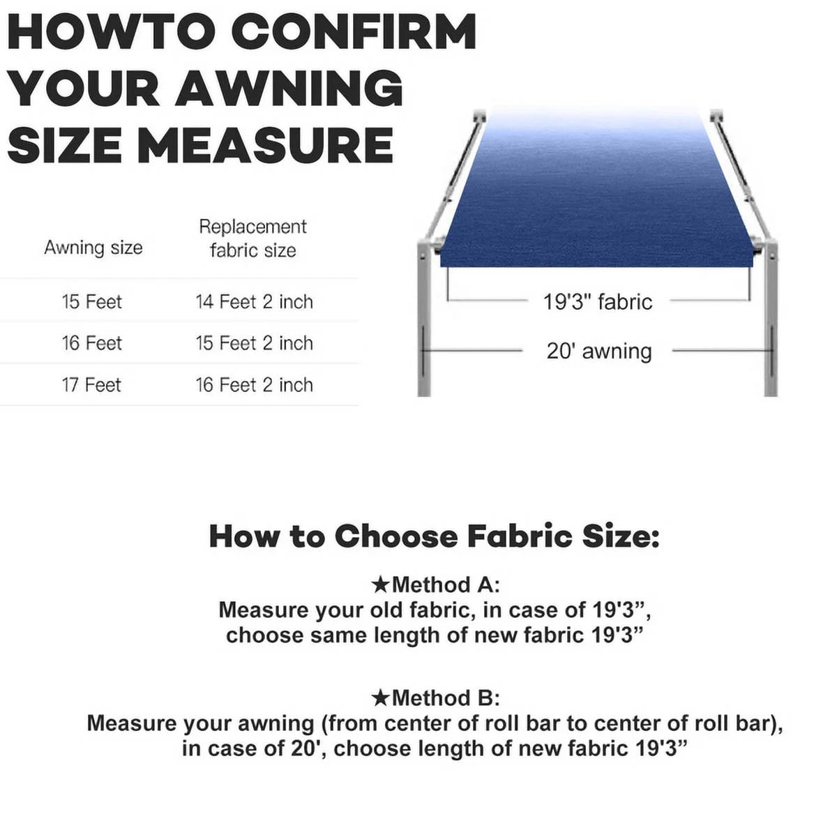 16' Blue Vinyl RV Awning Fabric Replacement F621