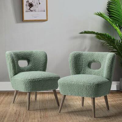 Sage Polyester Wingback Chair L398618