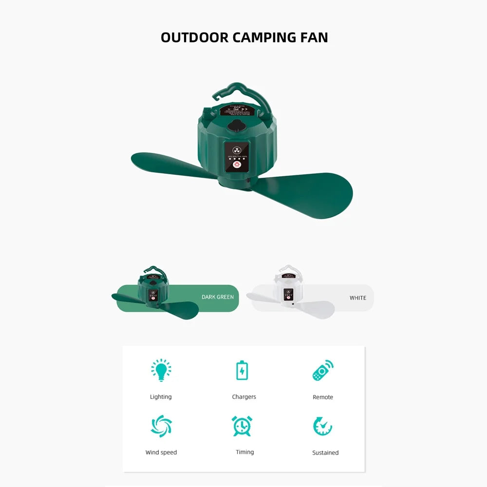 USB Rechargeable Portable Tent Ceiling Fan with Remote Controller Y472
