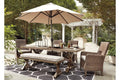 Beige Trestle Patio Dining Table O3621