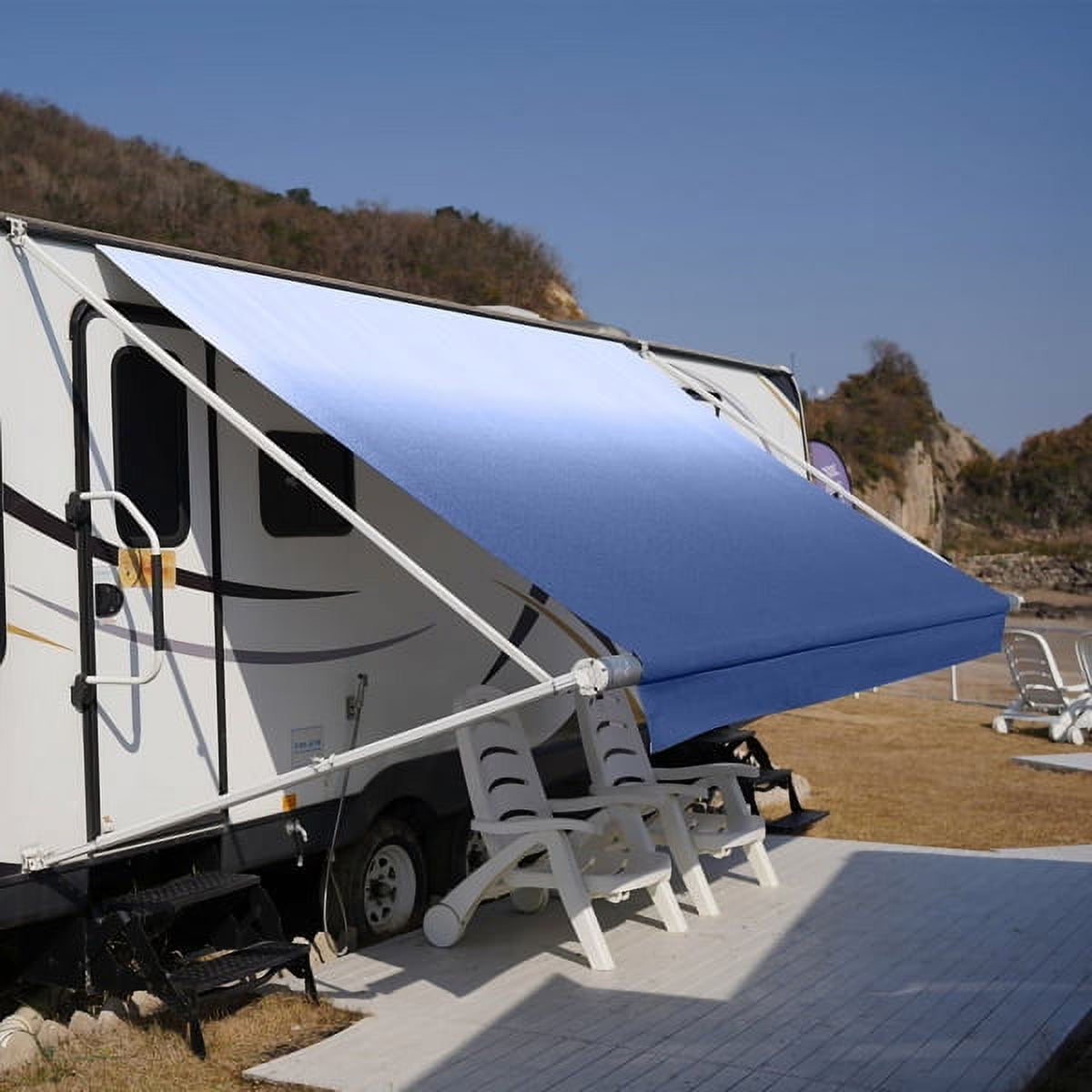 16' Blue Vinyl RV Awning Fabric Replacement F621