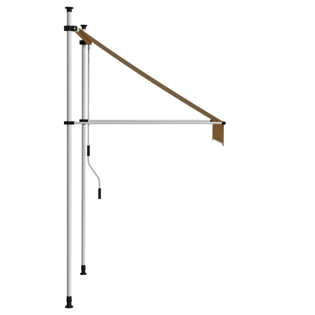 Manual Retractable Awning 39.4" Orange and White Stripes R256