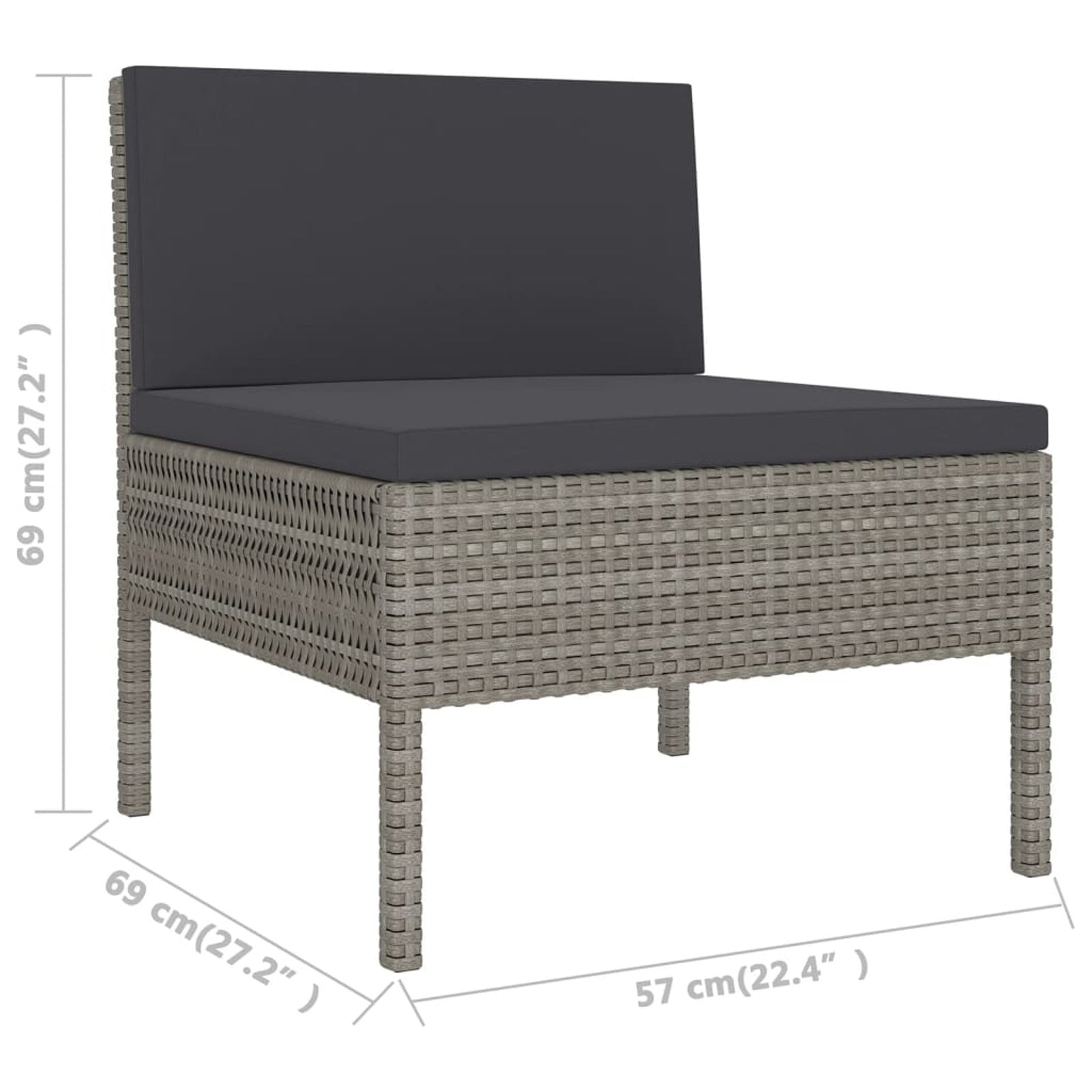 9 Piece Poly Rattan Outdoor Sectional Sofa Set C9274