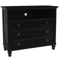 3 Drawer Wood Media Chest with Open Compartment Black E321040