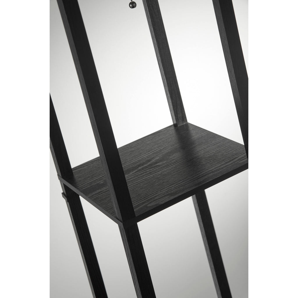 Black Wood Shelf Lamp X1328