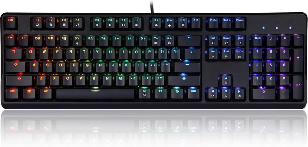 Mechanical Gaming Keyboard with RGB Backlighting and Gateron Blue Switches B8778
