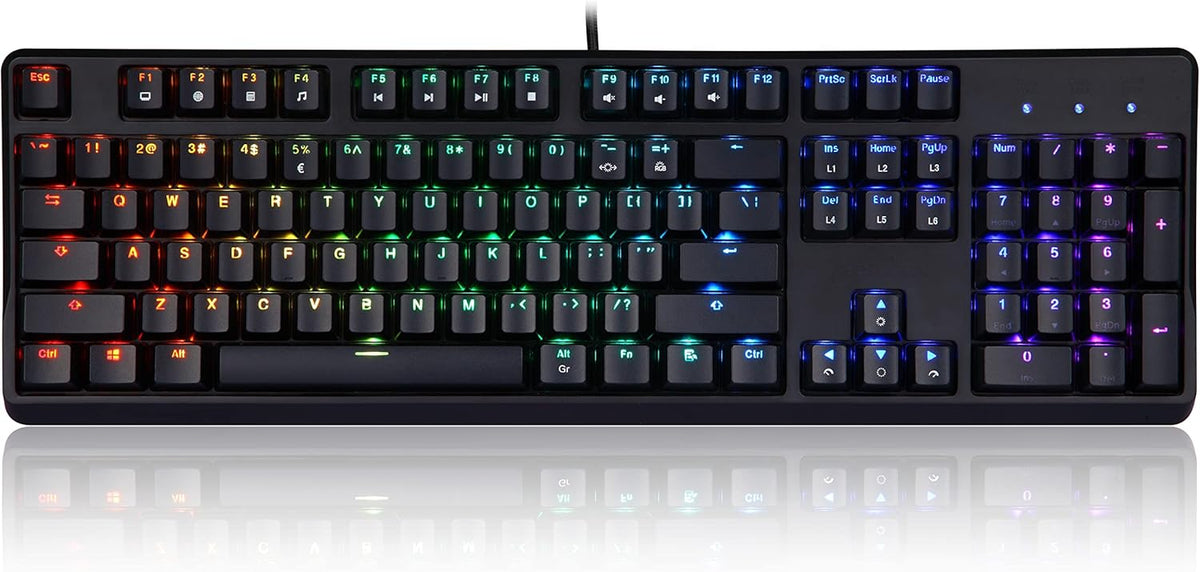 Mechanical Gaming Keyboard with RGB Backlighting and Gateron Blue Switches B8778