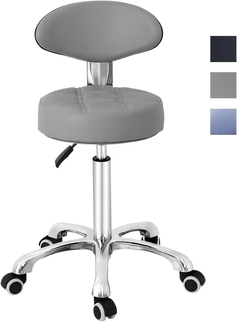 Purple Pneumatic Height Adjustable Rolling Swivel Stool O2733