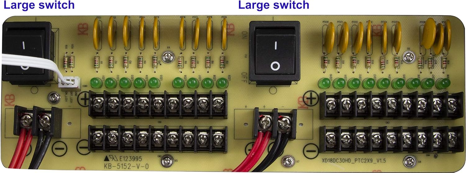 18 Outputs 30 Amp 12V DC PTC CCTV Power Supply Box, Pack of 2 M388
