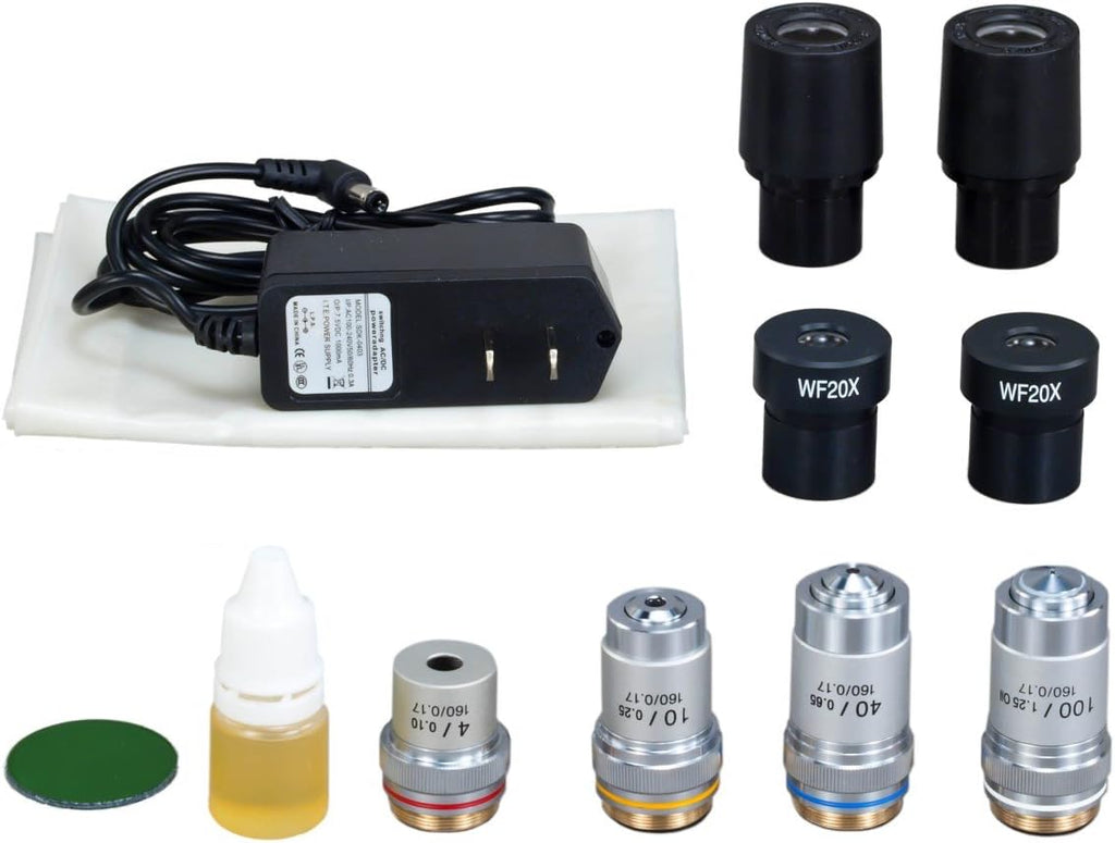 40X-2000X Digital Lab Trinocular Compound LED Microscope with 5MP Digital Camera and Double Layer Mechanical Stage H414051