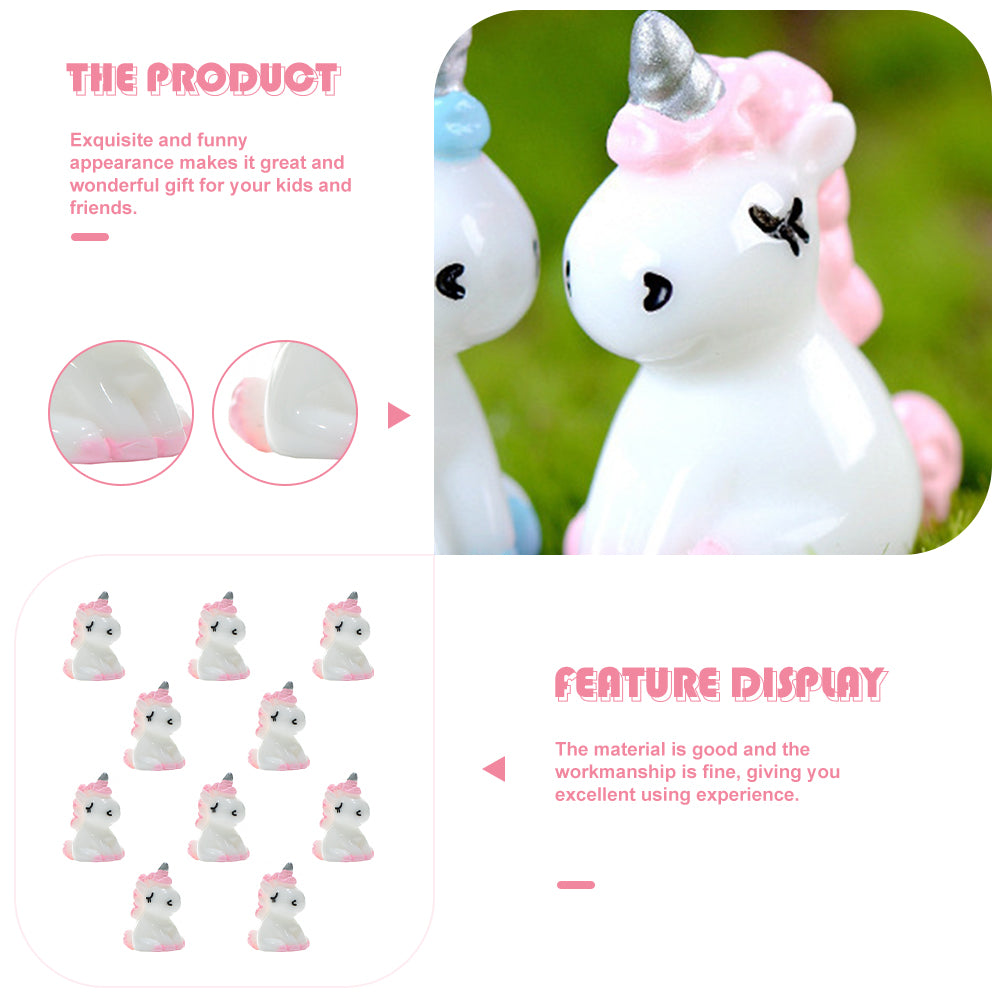 10pcs Miniature Unicorn Figurine Ornaments N513