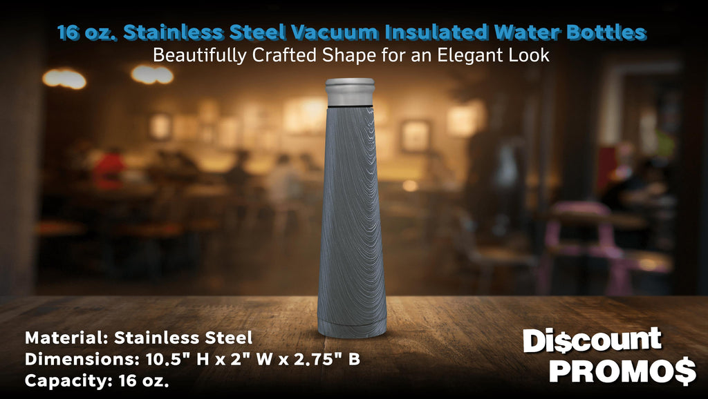 16 oz Vacuum Insulated Water Bottles Set, Rustic Grey J7791