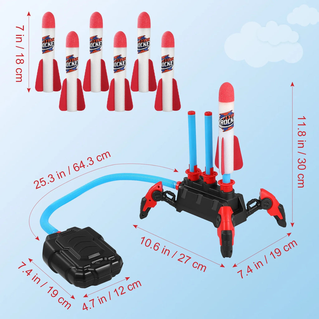 1 Set Outdoor Rocket Launcher Toy Foam Rockets X29760