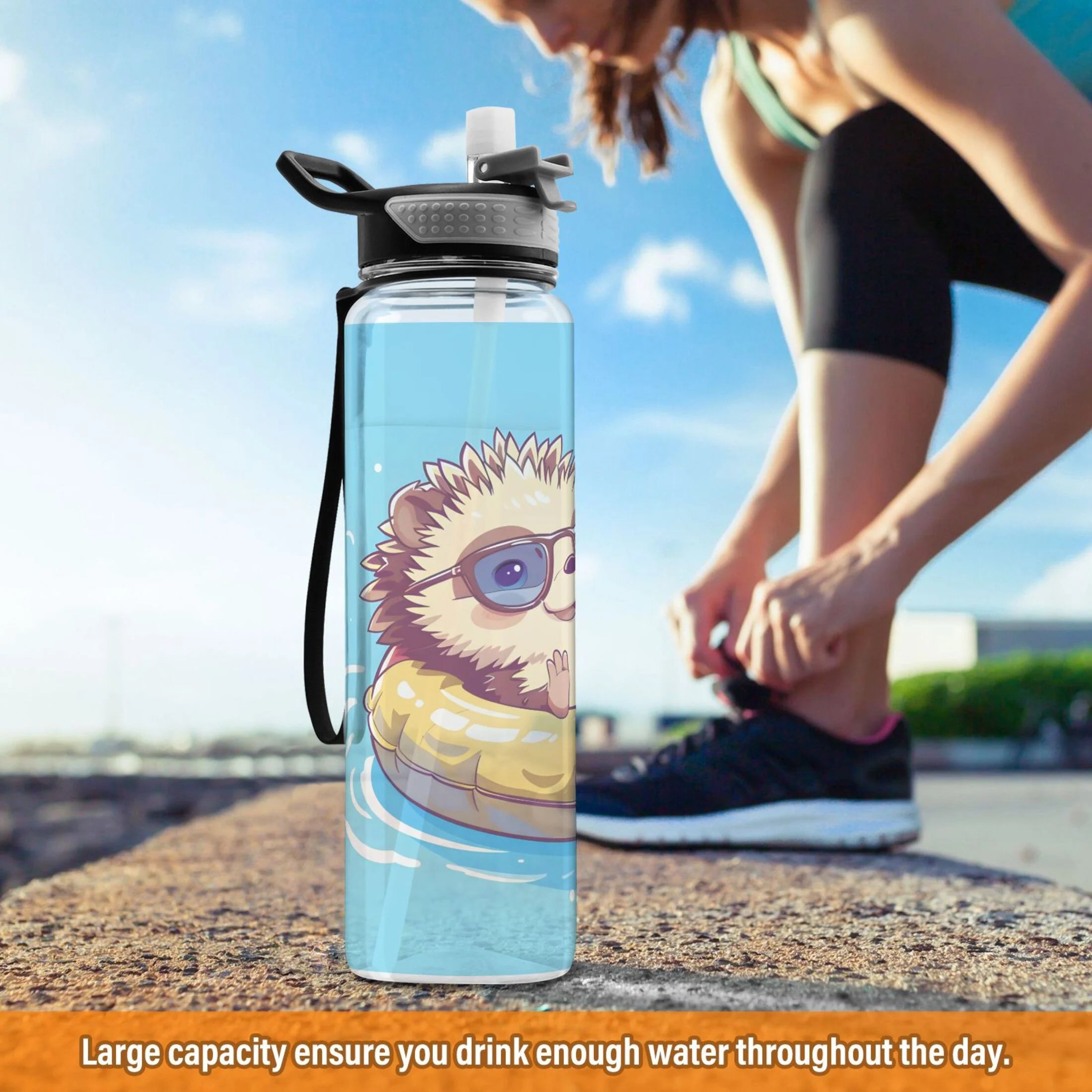 32oz Tritan Leakproof Water Bottle with Straw C75316