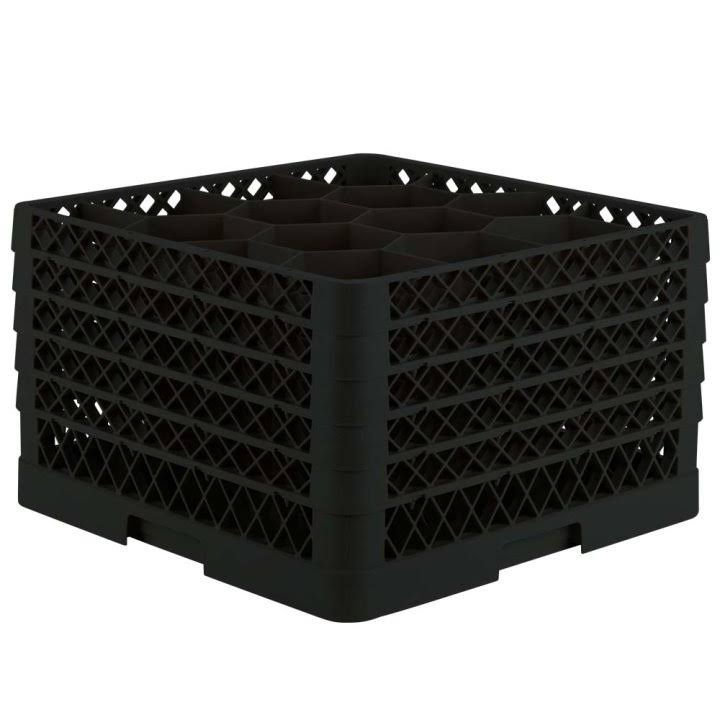 Full Size Black 12 Compartment Rack with 4 Extenders & Open Extender X284