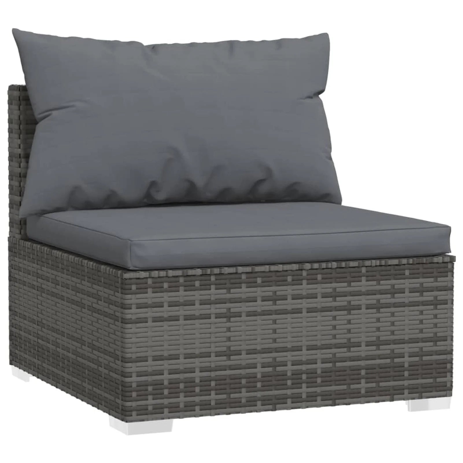 9 Piece Poly Rattan Outdoor Sectional Sofa Set with Anthracite Cushions Steel Frame A865066