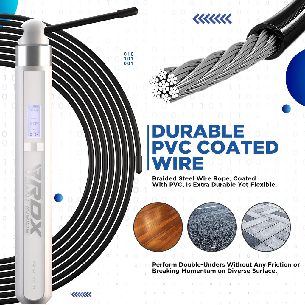 Smart Jumping Rope with HD Digital Counter, 10.3FT Adjustable Tangle Free PVC Coated Steel Cable V69999